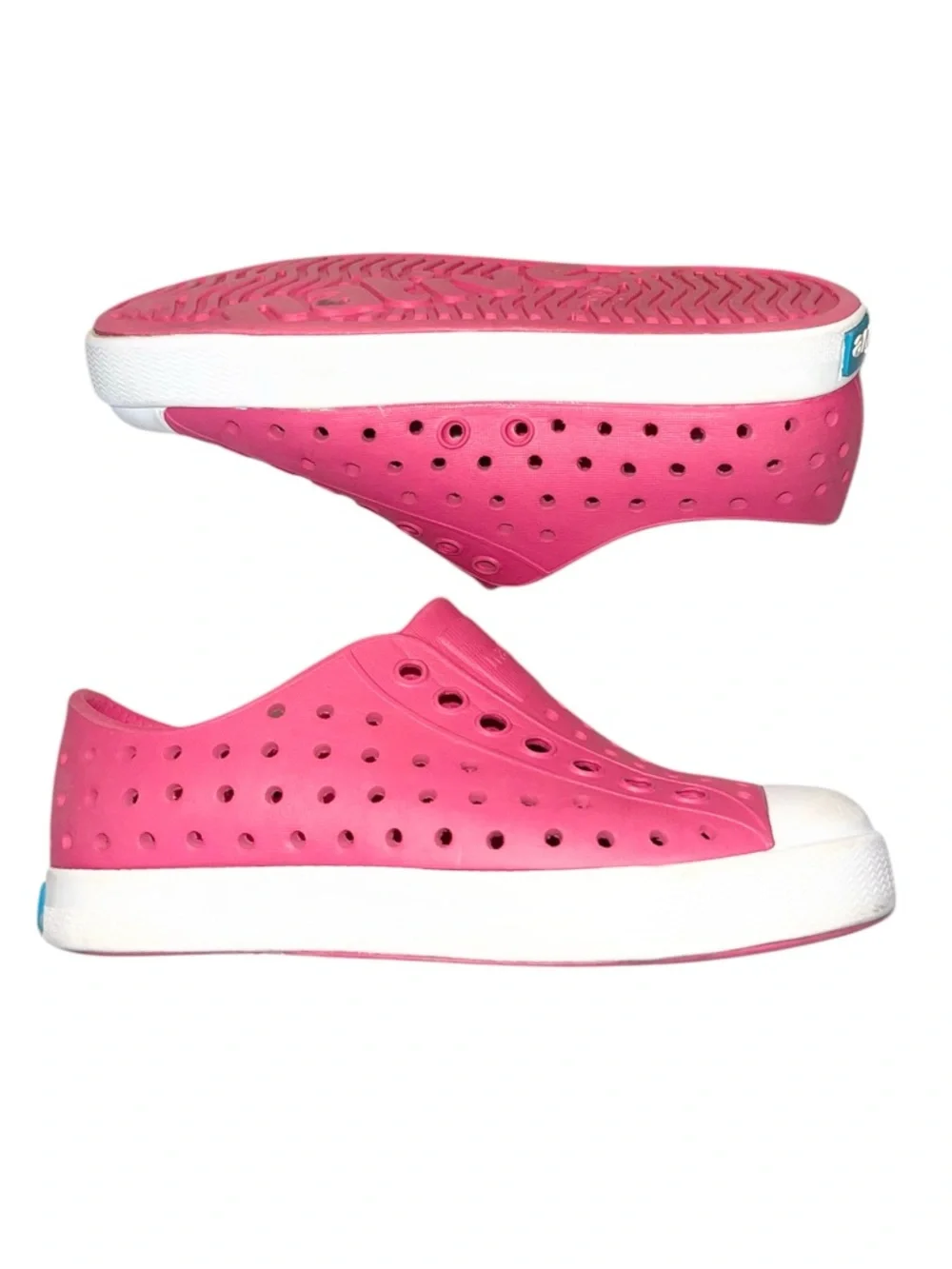 Native Jefferson Hollywood Pink/Shell White Cap Toe Shoe